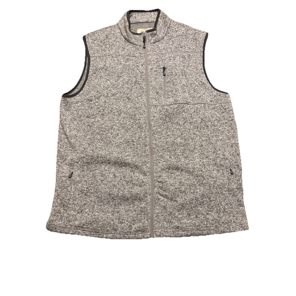Old Ranch Men's XXLT Fleece Full Zip Up Heather Gray Vest, Big & Tall